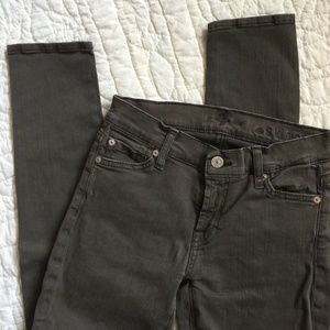 7 For All Mankind Greyish-Brown The SKINNY Jeans